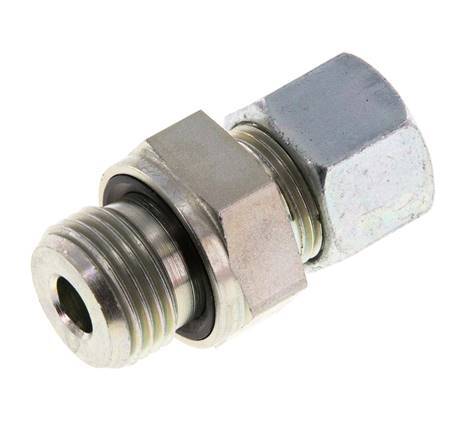 G 1/2'' Male x 12S Zinc plated Steel Straight Cutting Ring with FKM Seal 630 Bar DIN 2353 [2 Pieces]