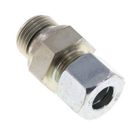 G 1/2'' Male x 12S Zinc plated Steel Straight Cutting Ring with FKM Seal 630 Bar DIN 2353 [2 Pieces]