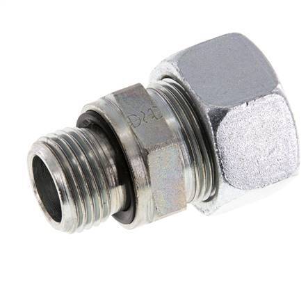 G 1/2'' Macho x 18L Anillo de corte recto de acero galvanizado con junta FKM 315 Barra DIN 2353