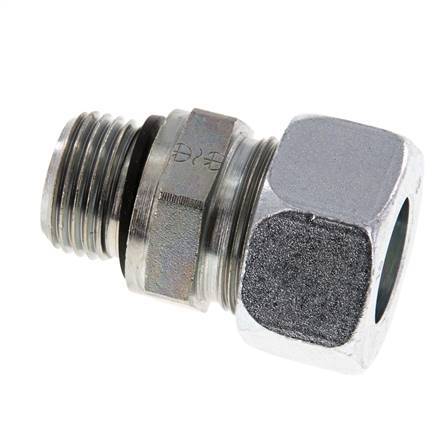 G 1/2'' Macho x 18L Anillo de corte recto de acero galvanizado con junta FKM 315 Barra DIN 2353