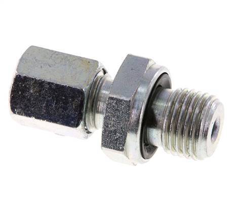 G 1/4'' Male x 6L Zinc plated Steel Straight Cutting Ring with FKM Seal 315 Bar DIN 2353 [2 Pieces]