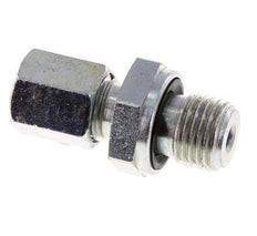 G 1/4'' Male x 6L Zinc plated Steel Straight Cutting Ring with FKM Seal 315 Bar DIN 2353 [2 Pieces]