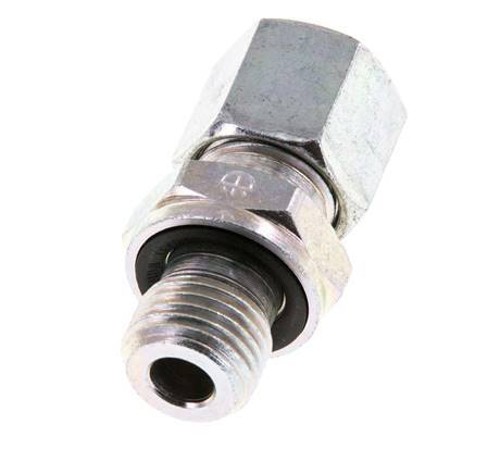 G 1/4'' Male x 8L Zinc plated Steel Straight Cutting Ring with FKM Seal 315 Bar DIN 2353 [2 Pieces]