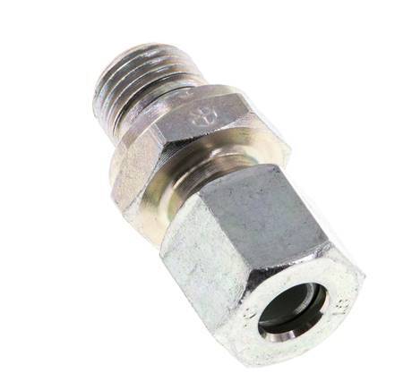 G 1/4'' Male x 8L Zinc plated Steel Straight Cutting Ring with FKM Seal 315 Bar DIN 2353 [2 Pieces]