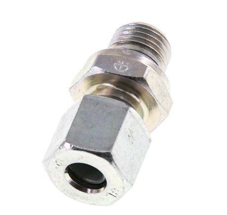 G 1/4'' Male x 8L Zinc plated Steel Straight Cutting Ring with FKM Seal 315 Bar DIN 2353 [2 Pieces]