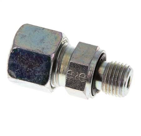 G 1/4'' Male x 10S Zinc plated Steel Straight Cutting Ring with FKM Seal 630 Bar DIN 2353