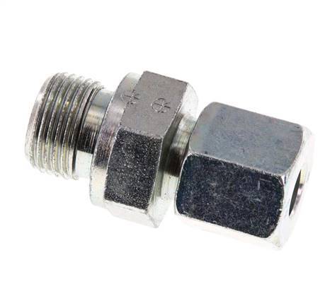 G 3/8'' Male x 8S Zinc plated Steel Straight Cutting Ring with FKM Seal 630 Bar DIN 2353