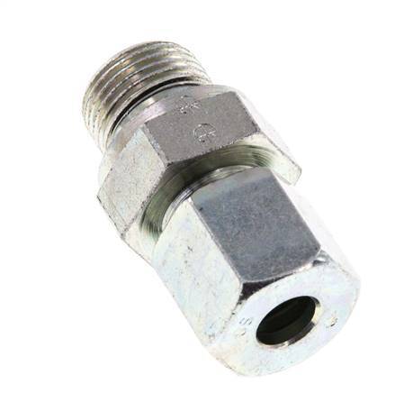 G 3/8'' Male x 8S Zinc plated Steel Straight Cutting Ring with FKM Seal 630 Bar DIN 2353
