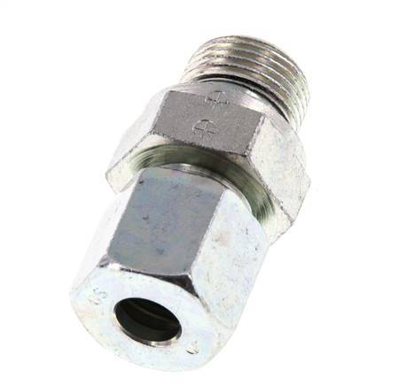 G 3/8'' Male x 8S Zinc plated Steel Straight Cutting Ring with FKM Seal 630 Bar DIN 2353
