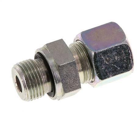 G 3/8'' Male x 10S Zinc plated Steel Straight Cutting Ring with FKM Seal 630 Bar DIN 2353 [2 Pieces]