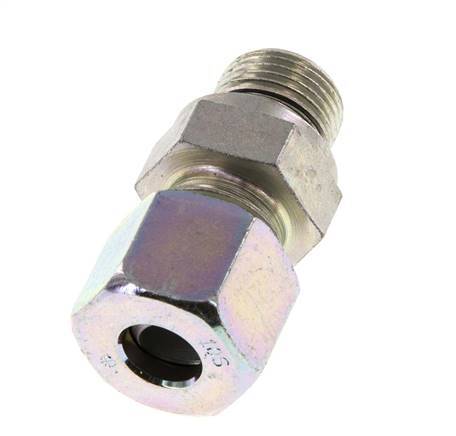 G 3/8'' Male x 10S Zinc plated Steel Straight Cutting Ring with FKM Seal 630 Bar DIN 2353 [2 Pieces]