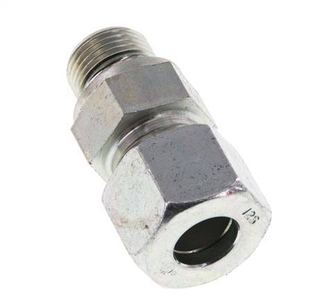 G 3/8'' Male x 12S Zinc plated Steel Straight Cutting Ring with FKM Seal 630 Bar DIN 2353 [2 Pieces]