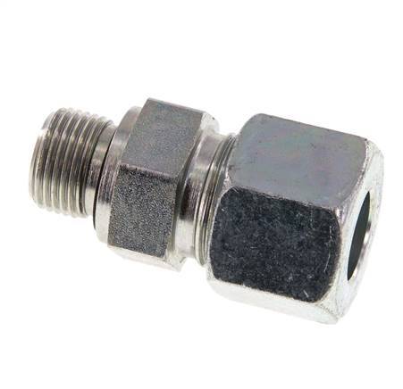 G 3/8'' Male x 14S Zinc plated Steel Straight Cutting Ring with FKM Seal 630 Bar DIN 2353