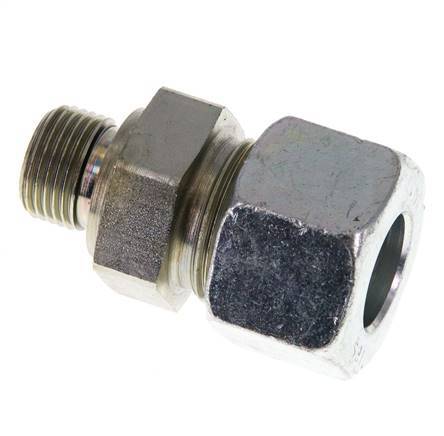 G 3/8'' Macho x 16S Anillo de corte recto de acero galvanizado con junta FKM 400 Bar DIN 2353