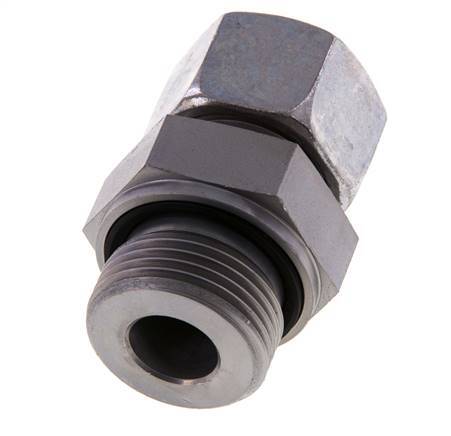 G 1'' Macho x 20S Anillo de corte recto de acero galvanizado con junta FKM 400 Bar DIN 2353