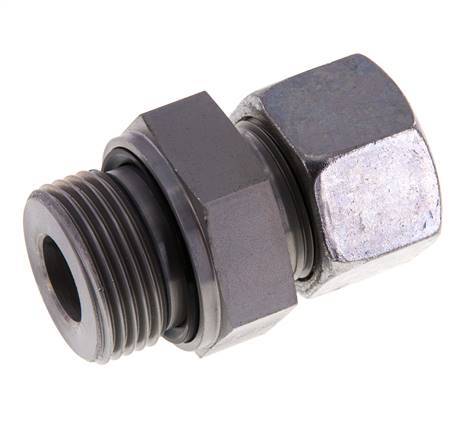 G 1'' Macho x 20S Anillo de corte recto de acero galvanizado con junta FKM 400 Bar DIN 2353