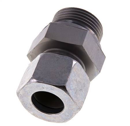 G 1'' Macho x 20S Anillo de corte recto de acero galvanizado con junta FKM 400 Bar DIN 2353