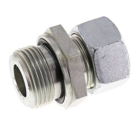 G 1'' Macho x 22L Anillo de corte recto de acero galvanizado con junta FKM 160 Bar DIN 2353