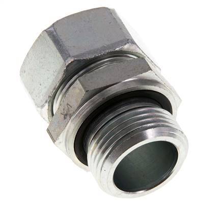 G 1'' Macho x 28L Anillo de corte recto de acero galvanizado con junta FKM 160 Bar DIN 2353