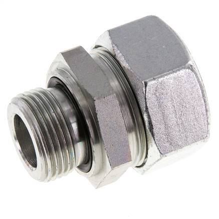 G 1'' Macho x 35L Anillo de corte recto de acero galvanizado con junta FKM 160 Bar DIN 2353