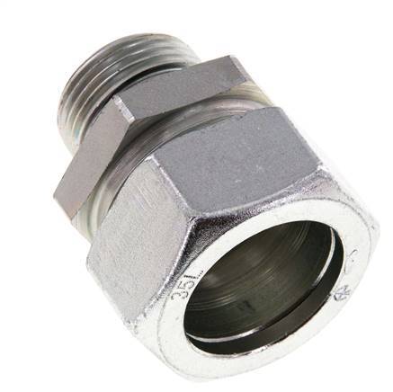 G 1'' Macho x 35L Anillo de corte recto de acero galvanizado con junta FKM 160 Bar DIN 2353