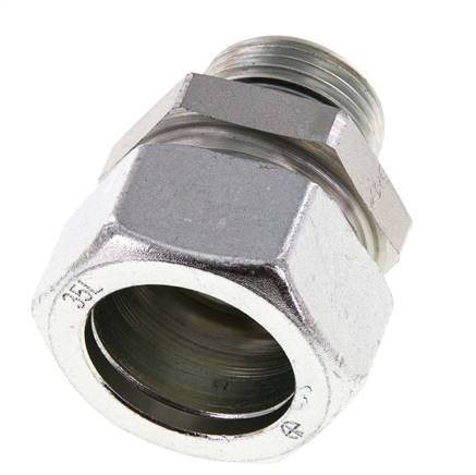 G 1'' Macho x 35L Anillo de corte recto de acero galvanizado con junta FKM 160 Bar DIN 2353