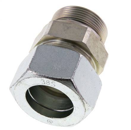 G 1 1/2'' Macho x 38S Anillo de corte recto de acero galvanizado con junta FKM 315 Barra DIN 2353