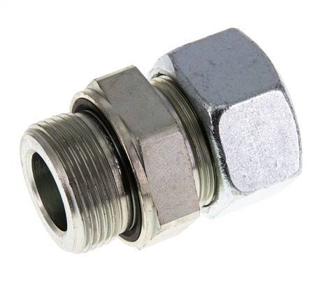 G 1 1/4'' Male x 30S Zinc plated Steel Straight Cutting Ring with FKM Seal 400 Bar DIN 2353
