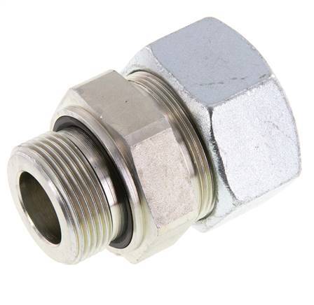 G 1 1/4'' Male x 38S Zinc plated Steel Straight Cutting Ring with FKM Seal 315 Bar DIN 2353