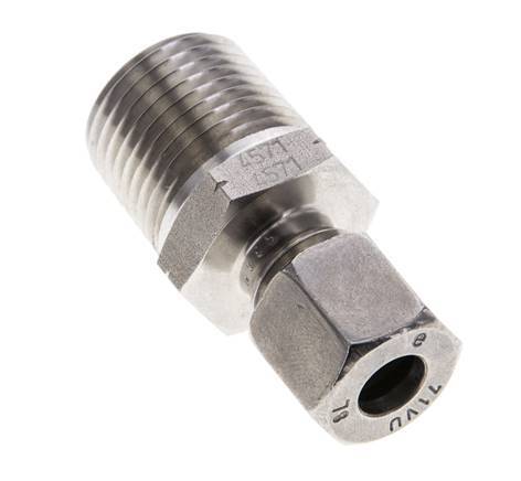 1/2'' NPT Male x 8L Stainless steel Straight Cutting Ring 315 Bar DIN 2353