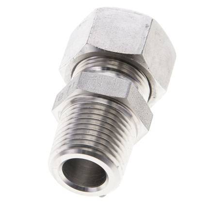 1/2'' NPT Macho x 15L Anillo de corte recto de acero inoxidable 315 Barra DIN 2353