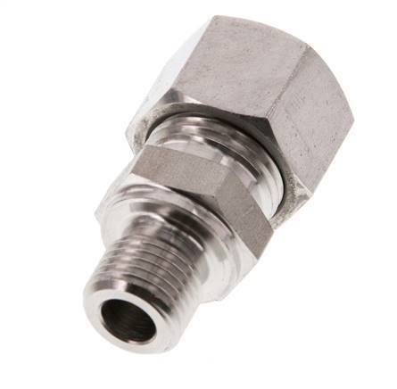 G 1/4'' Macho x 12L Anillo de corte recto de acero inoxidable 315 Barra DIN 2353