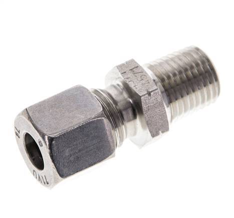 1/4'' NPT Male x 8L Stainless steel Straight Cutting Ring 315 Bar DIN 2353