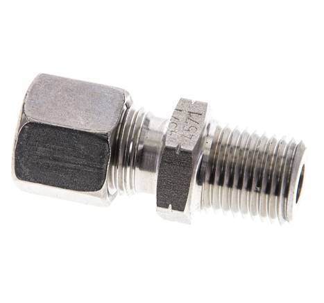 1/4'' NPT Male x 8L Stainless steel Straight Cutting Ring 315 Bar DIN 2353