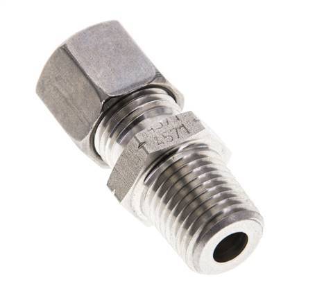 1/4'' NPT Male x 8L Stainless steel Straight Cutting Ring 315 Bar DIN 2353