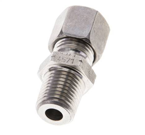 1/4'' NPT Male x 8L Stainless steel Straight Cutting Ring 315 Bar DIN 2353