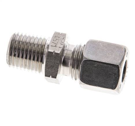 1/4'' NPT Male x 8L Stainless steel Straight Cutting Ring 315 Bar DIN 2353