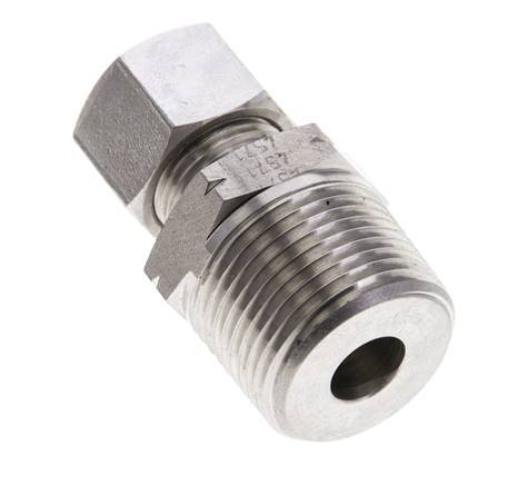 3/4'' NPT Macho x 12L Anillo de corte recto de acero inoxidable 315 Barra DIN 2353