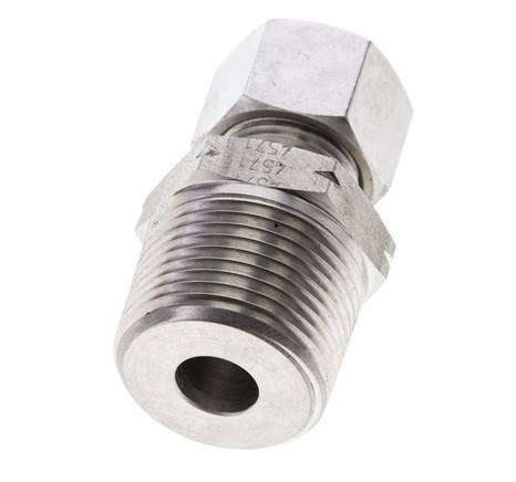 3/4'' NPT Macho x 12L Anillo de corte recto de acero inoxidable 315 Barra DIN 2353