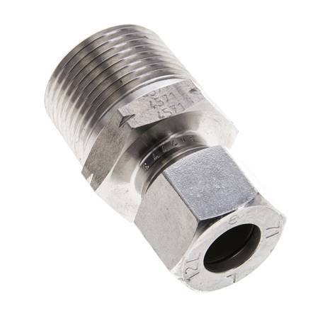 3/4'' NPT Macho x 12L Anillo de corte recto de acero inoxidable 315 Barra DIN 2353