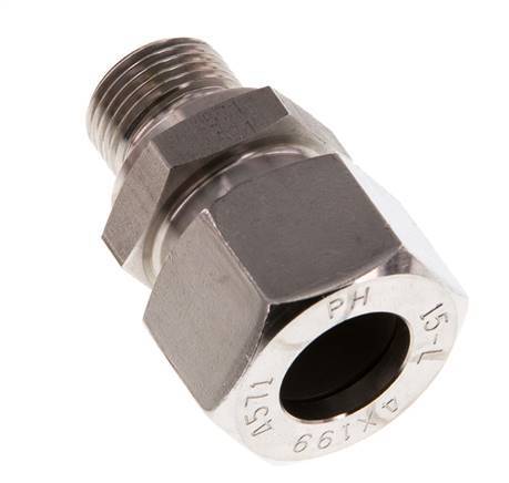 G 3/8'' Macho x 15L Acero inoxidable Anillo de corte recto 315 Barra DIN 2353