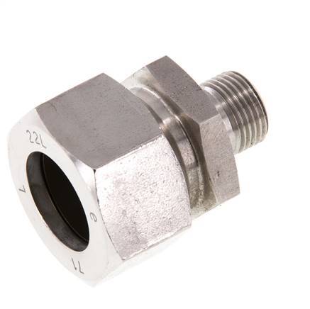 G 3/8'' Macho x 22L Anillo de corte recto de acero inoxidable 160 Bar DIN 2353