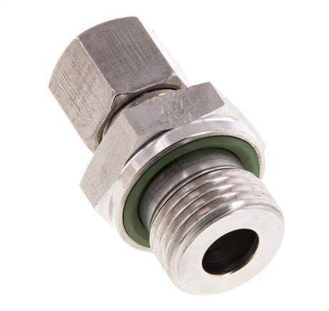 G 1/2'' Macho x 8S Anillo de corte recto de acero inoxidable con junta FKM 630 Barra DIN 2353