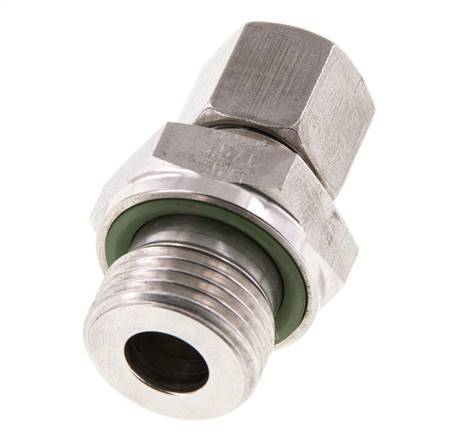 G 1/2'' Macho x 8S Anillo de corte recto de acero inoxidable con junta FKM 630 Barra DIN 2353