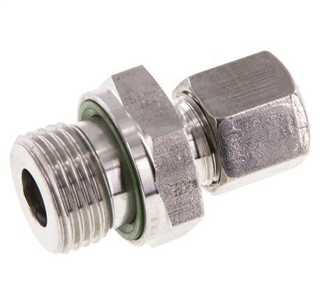 G 1/2'' Macho x 8S Anillo de corte recto de acero inoxidable con junta FKM 630 Barra DIN 2353