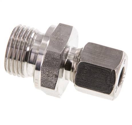 G 1/2'' Macho x 8S Anillo de corte recto de acero inoxidable con junta FKM 630 Barra DIN 2353