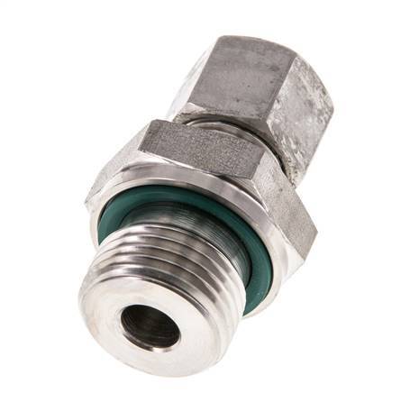 G 1/2'' Macho x 10L Anillo de corte recto de acero inoxidable con junta FKM 315 Bar DIN 2353