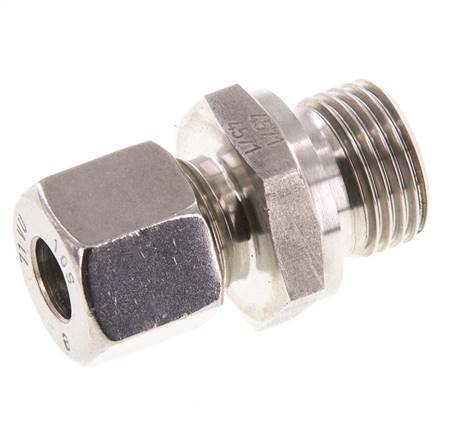 G 1/2'' Macho x 10S Anillo de corte recto de acero inoxidable con junta FKM 630 Barra DIN 2353
