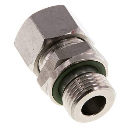 G 1/2'' Macho x 15L Anillo de corte recto de acero inoxidable con junta FKM 315 Bar DIN 2353