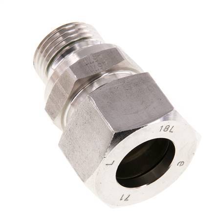G 1/2'' Macho x 18L Anillo de corte recto de acero inoxidable con junta FKM 315 Bar DIN 2353